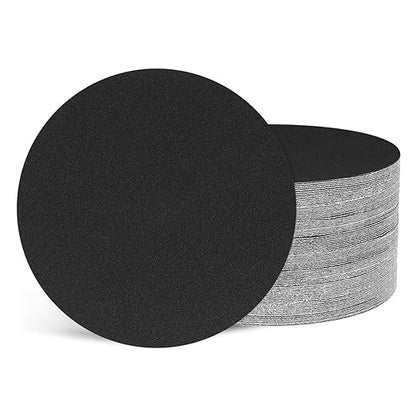 Kozelo 50 Pcs Sanding Discs 8 Inch 80 Grit Hook and Loop Orbital Sandpaper Suitable for Metal Wood Furniture DIY Grinding and Polishing, Black