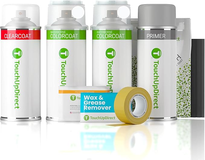 TouchUpDirect 37J Satin White Pearl Tricoat Compatible with Subaru Exact Match Touch Up Paint Aerosol - Platinum Kit