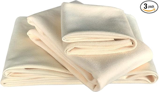 Chamois Drying Cloth Car Drying Towel Real Leather Super Absorbent Fast Drying Natural Chamois Car Wash Cloth Accessory (7.25 SQ FT in Total)