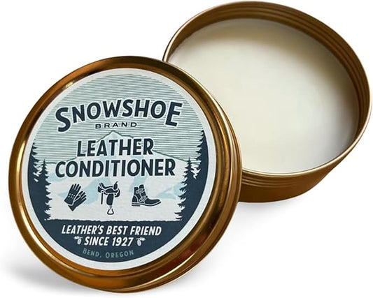 Snowshoe Leather Conditioner, Made in USA Since 1927 - Protect, Condition, Restore & Waterproof - Leather Conditioner for Furniture, Couch, Purses, Shoes, Boots, Gloves, Saddles (4 oz)