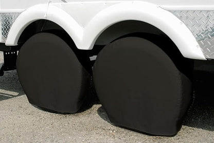 Explore Land Tire Covers 4 Pack - Tough Wheel Protector for Truck, SUV, Trailer, Camper, RV Universal Fits Tire Diameters 32-34.75 inches, Black