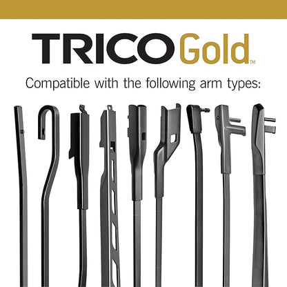 TRICO Gold 24" + 16" Premium Automotive Replacement Windshield Wiper Blades (Set of 2), Passenger and Driver Side All-Weather Beam Wiper Blades for Select Vehicle Models