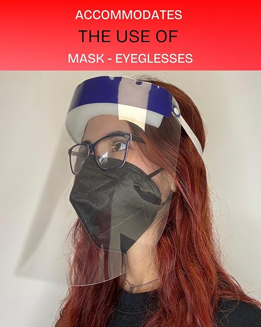 Mystic Romance 20 Pack Face Shields – Reusable Anti-Fog Full Face Protection – Clear Safety Gear for Work, Salons & Travel