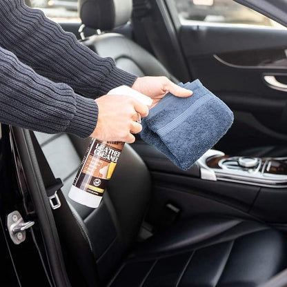 Amazing Leather Cleaner/Conditioner/Deodorizer | Powerful, Natural Enzyme Cleaner | USA Made | Great for Leather & Vinyl, Furniture, Boots, Purses, Clothing | Removes Stains Spray & Wipe (16oz 2 PK)
