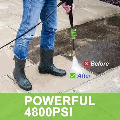 Pressure Washer 4800 PSI Power Washers Electric Powered with 33ft Pressure Hose, 4 Nozzle and Foam Cannon, Powerwashers for Home, Cars, Patio, Navy Blue