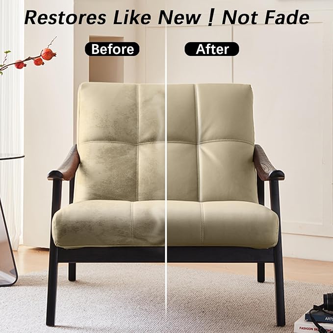 drtulz Beige Leather Recoloring Balm, Leather Color Restorer Conditioner, Leather Repair Kits for Vinyl Furniture, Sofa, Car Seats, Shoes - Repair Leather Color on Faded & Scratched Leather Couches