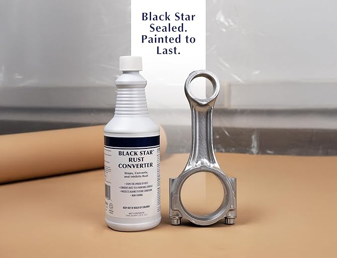 BLACK STAR Rust Converter - Converts Rust on Any Steel Surface (1 Quart)