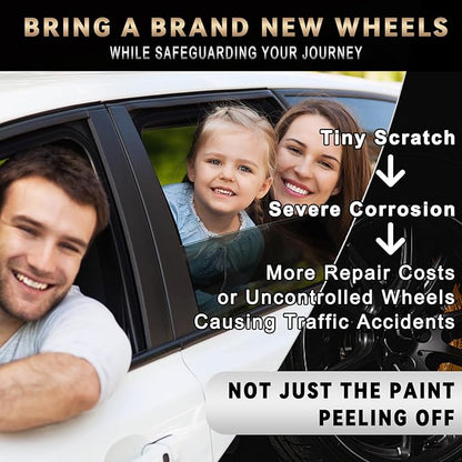Matte Black Rim Touch Up Paint, Efficient Wheel Paint Pen for Metal, Also Match Flat Black, Quick and Easy Repair Curb Rash, Car, Faucet and More, Universal and Color Accurate, Long lasting