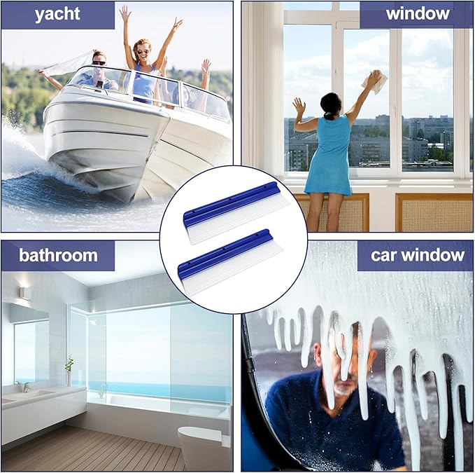 2pack 12.2 Inch Car Drying Squeegee Water Blade Professional Automotive Wiper Car Squeegee Water Blade Squeegee Silicone Auto Car Dryer, Upgrade 3-Layer Sink for Car Squeegee Water Blades for Cars