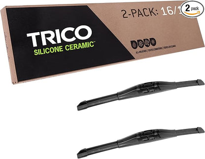 TRICO Silicone Ceramic™ (90-1616) 16 & 16 Inch Pack of 2 Automotive Replacement Windshield Wiper Blades For my Car, Super Premium All Weather Beam Blade for Select Vehicle Models