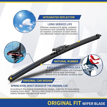 2 wipers Replacement for Volvo V70 XC70 2005-2007 XC90 2005-2014 S80 2004-2006 S60 2005-2009 Original Equipment Replacement Windshield Wiper Blades - 24"+22" (Set of 2)