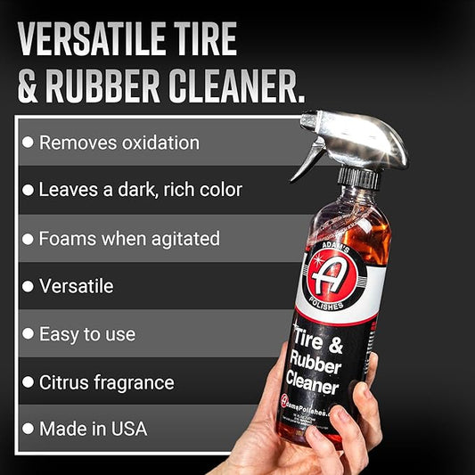 Adam's Polishes Tire & Rubber Cleaner (2-Pack) - Removes Discoloration from Tires Quickly - Works Great on Tires, Rubber & Plastic Trim, and Rubber Floor Mats