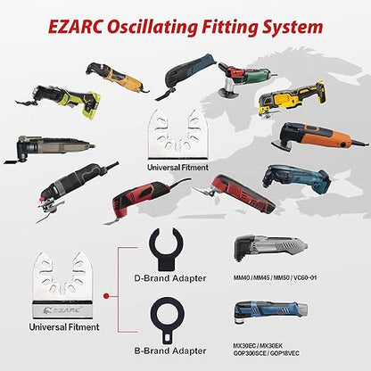 EZARC Diamond Oscillating Blade, Flush Cutting Oscillating Multi Tool Saw Blades for Grout Removal, Cleaning Mortar DO34F, 3-Pack