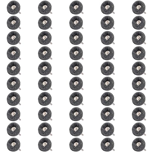 50 PCS Abrasive Buffing Wheels,1 Inch Buffing Polishing Wheel Set for Rotary Tool Accessorie 1/8'' (3mm) Shank, Grey 600 Grits for Metal,Wood, Rust Removal