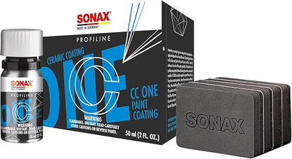 SONAX CC ONE Ceramic Coating | Easy Application for Long-Lasting Paint Protection | Up to 3 Years Durability | Enhances Color & Shine | Hydrophobic Barrier for Paint, Chrome, Glass & Rims | 50 ml