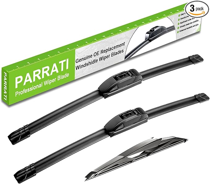 PARRATI® Windshield Wipers for Ford Edge 2007-2014,26"+20" Front and 14" Rear,OEM Replacement Wiper Blades,Quiet & Streak-Free(Set of 3)