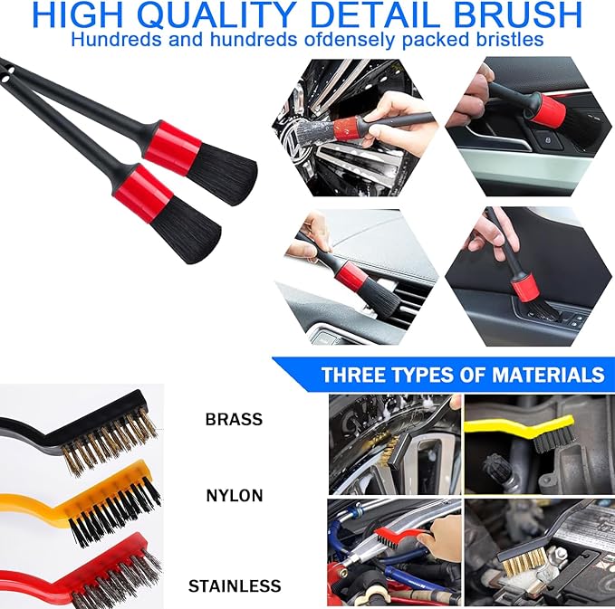 LIANXIN 37Pcs Car Wash Kit Cleaning Kits with Foam Gun Sprayer Bucket Towels Tire Brush Wash Mitt Sponge Duster Brush Car Wash Detailing Kit is Complete Car Care Tools