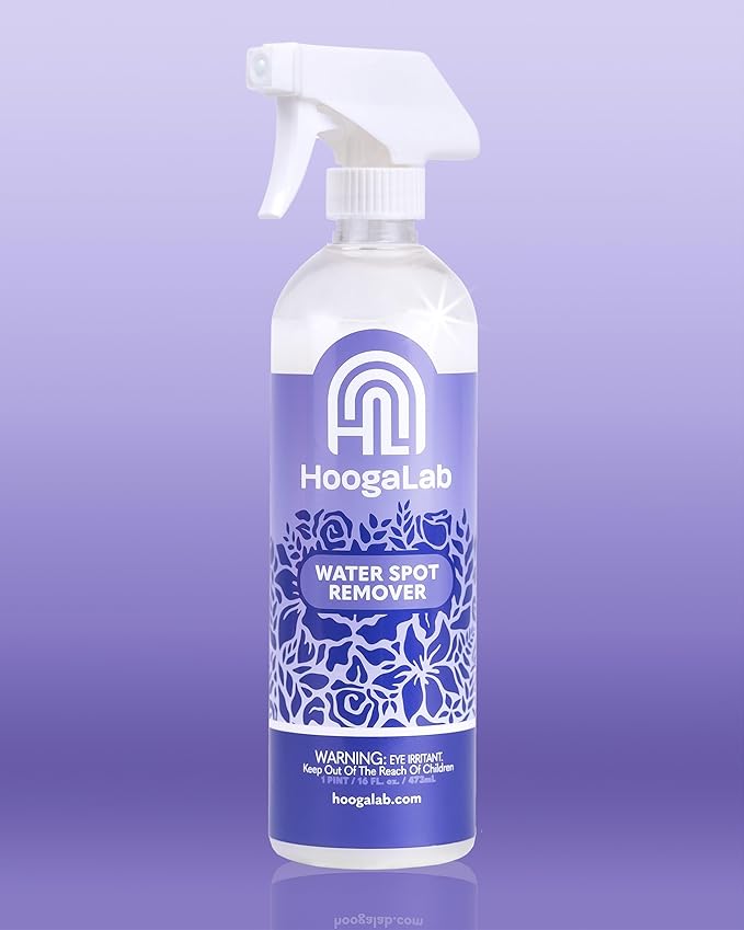 HoogaLab Water Spot Remover 16oz Hard Water Spot Glass Cleaner - Dissolves Mineral, Lime, Soap Scum Fast, Streak Free Finish | Shower Glass, Bathroom Mirror, Metal Faucet (2 pack)
