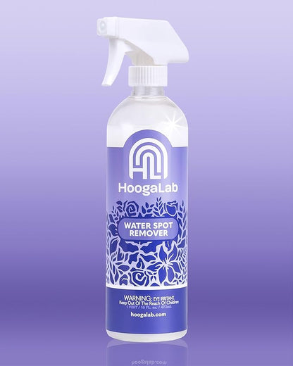HoogaLab Water Spot Remover 16oz Hard Water Spot Glass Cleaner - Dissolves Mineral, Lime, Soap Scum Fast, Streak Free Finish | Shower Glass, Bathroom Mirror, Metal Faucet (2 pack)