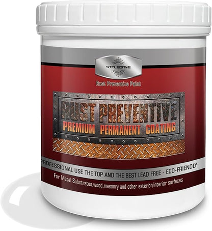 styleonme Water based metal anti rust paint, White 32 Fl Oz, Metal Primer & Preventive Coating, Rust Preventive Paint, Stop Rust and Corrosion Permanently (High-Gloss)