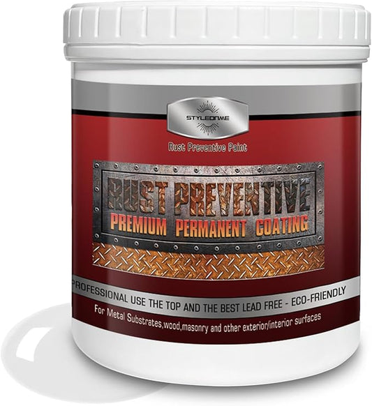 styleonme Water based metal anti rust paint, White 32 Fl Oz, Metal Primer & Preventive Coating, Rust Preventive Paint, Stop Rust and Corrosion Permanently (High-Gloss)