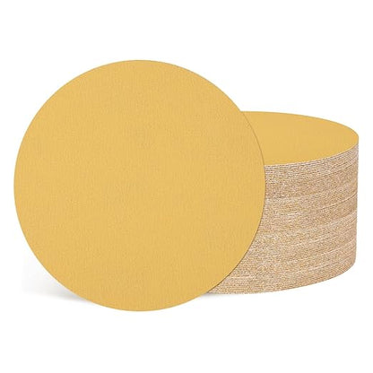 Kozelo 50 Pcs Sanding Discs 5 Inch 120 Grit Hook and Loop Random Orbital Sandpapers Suitable for Drywall Sander Wood Metal Furniture, Yellow