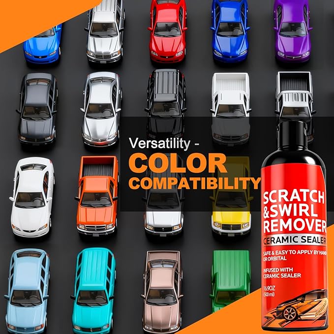 500ml Car Scratch Remover for Vehicles: Automotive Swirls Rrepair Eraser Restorer & Polishing with Buffer Pad - Scratch Eraser Kit for Light Scratches Oxidation & Water Spots (16.9 fl oz)