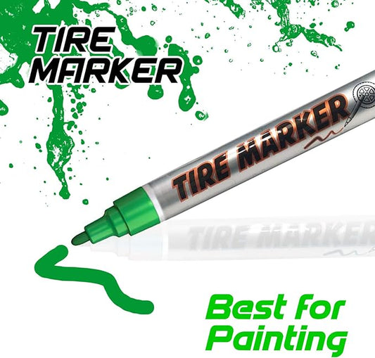 MC MOTOPARTS Permanent Color Tire Pen Marker Lettering Paint Drawing Tool Automotive Motorcycle Care 1 piece (Green)
