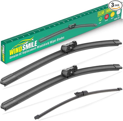 26" 18" 11" Windshield Wiper Blades Replacement for VW Volkswagen Golf GTI e-Golf MK7 MK7.5 2015 2016 2017 2018 2019 2020 2021 Premium All Weather Front Rear Wipers Set - OEM Quality (Pack of 3)
