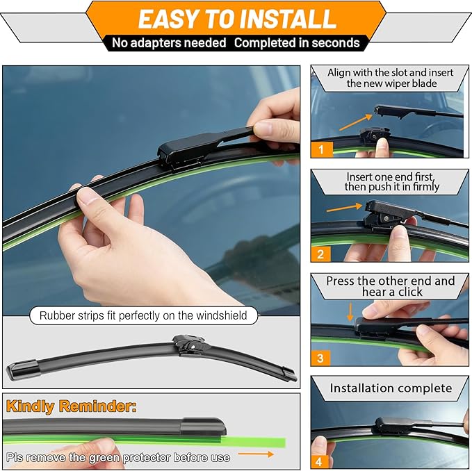 AUTOBOO 24"+20" Windshield Wipers With 13" Rear Wiper Blade Replacement for BMW X2 2018-2022-Original Factory Quality (Pack of 3)