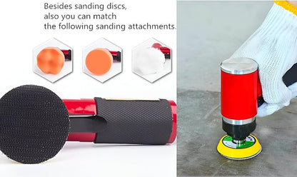 2 3-inch Mini Orbital Sander da sander Air Dual Action Sander Air Polisher Super Smooth and Swirl Freely for Auto Body Work (RED)