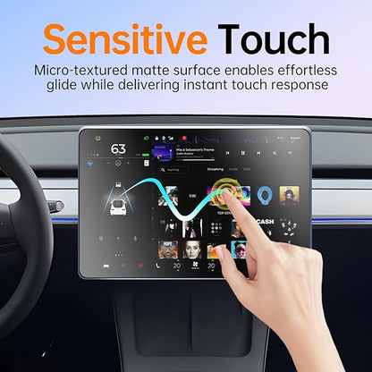 DGXWLLW Screen Protector for Tesla Model S 2023-2026 Model X 2023-2026 with Alignment Kit Matte Front Back Tempered Glass TouchScreen Dashboard Protective Anti Glare Fingerprint 9H Hardness