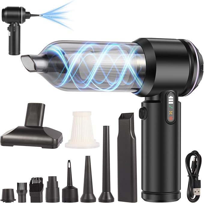 ECXHYDG Portable Handheld car Vacuum Cleaner, 16000PA Vacuum Suction, Equipped with Two high-Efficiency Filters, Used for Cleaning car interiors, Sofas, pet Hair, and Small-Scale Garbage Stains