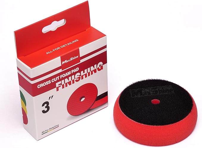 Maxshine 3" Universal Cross Cut Polishing Foam Pad for Finishing – Hook & Loop – DA & Rotary Polisher Compatible – Cross Cut Design for Heat Control & Efficient Compound Application