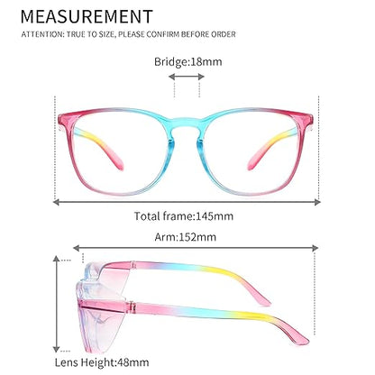 Alsenor Safety Glasses Anti Fog Goggles Protective Eyewear Blue Light Blocking Anti Dust UV Protection Glasses For Men Women (Rainbow)
