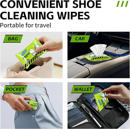 X-SMILE Shoe Cleaner Wipes Sneaker Quick Wipes Disposable Travel Portable Removes Dirt, Stains