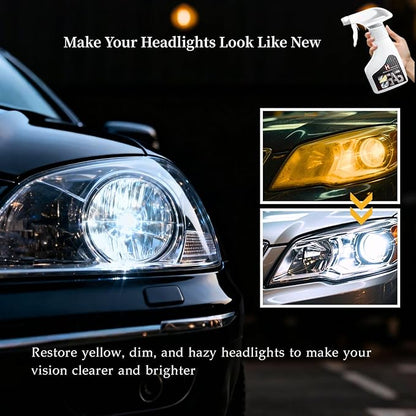 Automotive Headlamp Restoration Fluid Kit, 2025 New Automotive Headlamp Restoration Fluid Oxidized Kit, Multifunctional Car Polishing Cleanr for All Vehicle Types