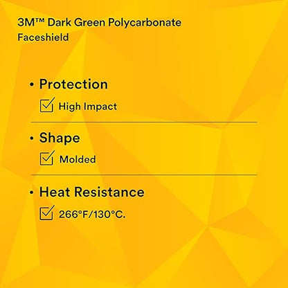 3M Polycarbonate Faceshield WP96C, Dark Green, 82702-00000, Pack of 1