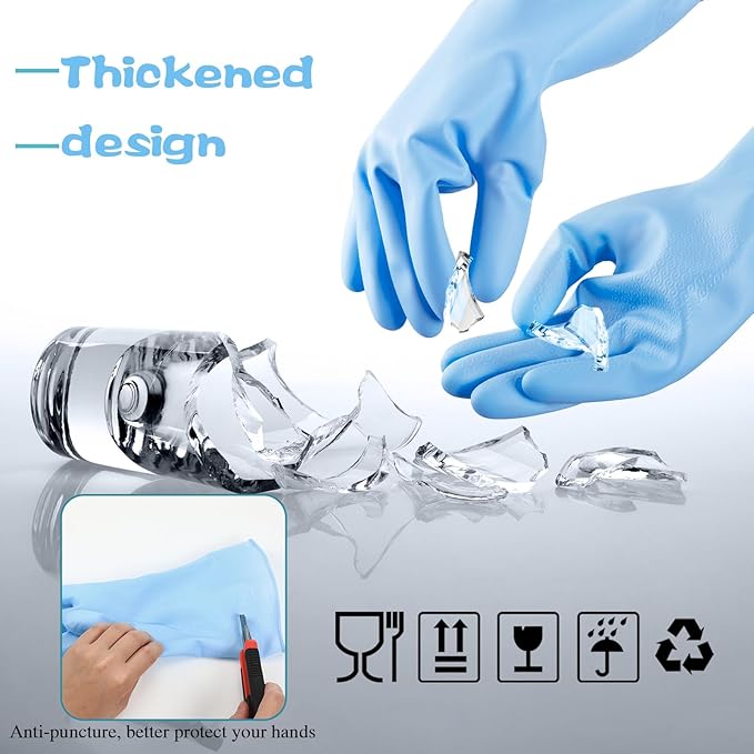 Gandeer 36 Pair Reusable Household Gloves Long Rubber Dishwashing Gloves Kitchen Cleaning for Dishes Clean Gardening