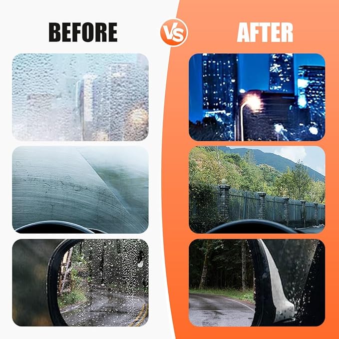 Glass Oil Film Remover for Car, 2026 Automotive Glass Cleaner for Auto Windshield/Window/Mirror Cleaning Improve Windshield Clarity for Safe Driving