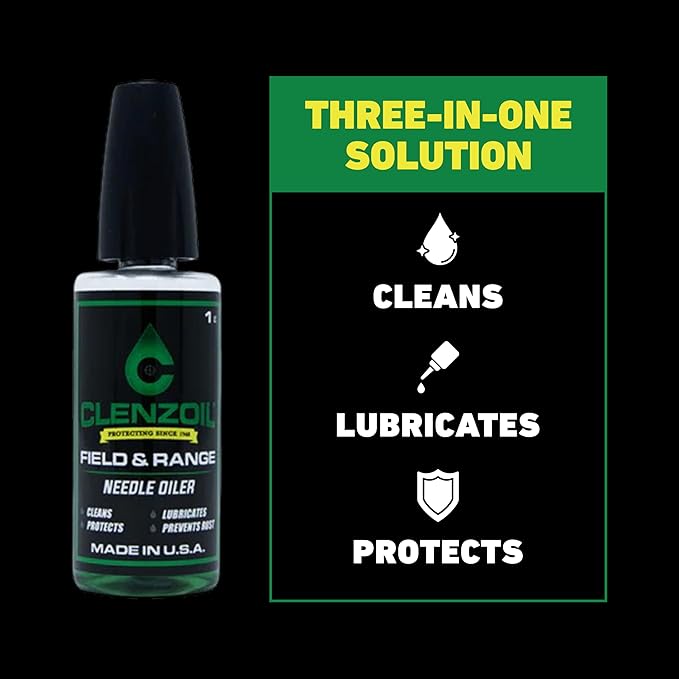 CLENZOIL Field & Range Pistol & Rifle Essentials Gun Cleaning Kit | CLP Spray & Oiler with Bore Cleaner | Clean, Lubricate & Protect | Nylon Brush, Bore Swabs & Microfiber
