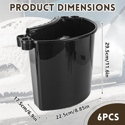 6 Pcs Car Detailing Bucket 11.6 x 8.2 Inch Portable Car Washing Bucket Multipurpose Auto Wash Tool Hanging Organizer for Accessories Tool Picnic