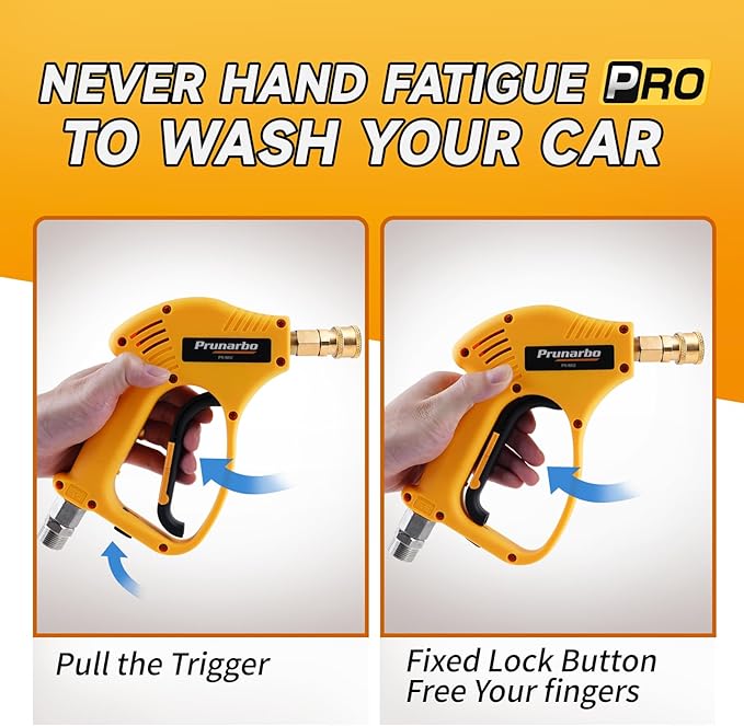Snow Foam Cannon for Pressure Washer, Heavy Duty Brass Car Wash Swivel Gun 5650 PSI Soap Lance Blaster for Car Washing with 1/4” Quick Connector 5PCS Nozzle Tips kit Vehicle Cleaning Tool