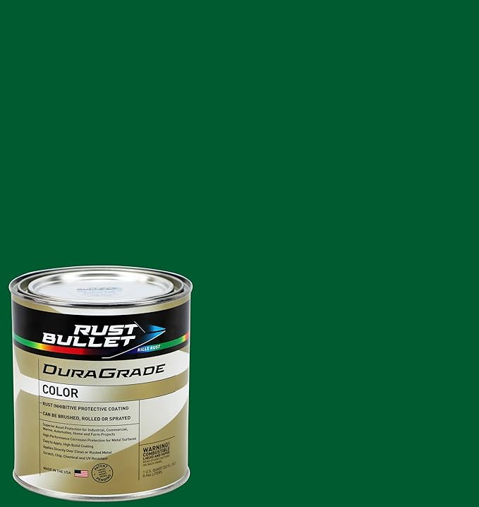 RUST BULLET DuraGrade Color - Green - 1 Quart - Advanced Technology Corrossion Control, Rust Inhibitor & Protective Coating, Exceptional Adhesion, UV Resistant