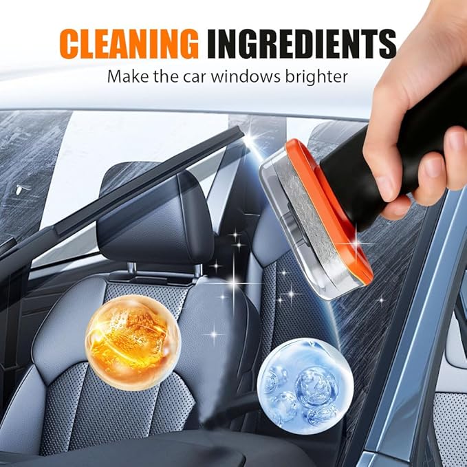 Glass Oil Film Remover for Car, 2026 Automotive Glass Cleaner for Auto Windshield/Window/Mirror Cleaning Improve Windshield Clarity for Safe Driving