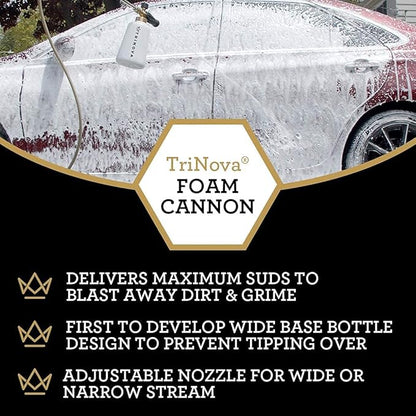 TriNova Foam Cannon for Pressure Washer - Original Wide Neck, Wide Base Heavy Duty Foam Gun for Detailing