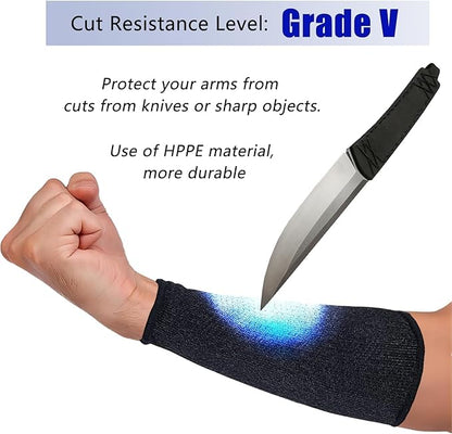 Naturahand 3 Pair Cut Proof Arm Sleeves Thin Skin Protection for Cooking Construction Woodwork Gardening Forearm Guards Men Women