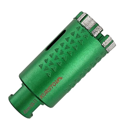 KURSTOL Diamond Core Drill Bits - 1-3/4 Inch with 58-11 Thread Granite Hole Saw Dry or Wet Drilling Hard Stone Marble Concrete Quartz Countertop Laser Welded Masonry Coring(45mm)