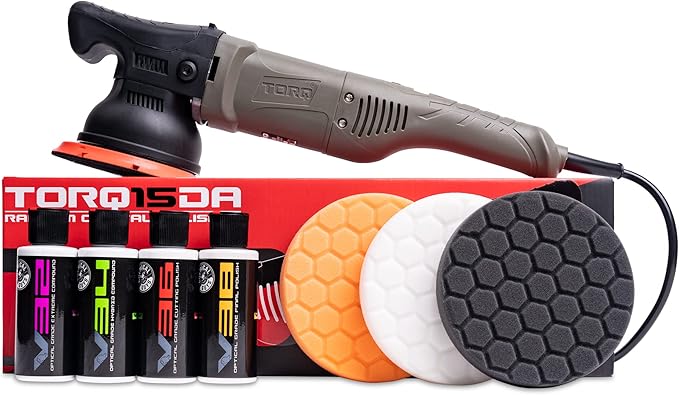 Chemical Guys TORQ15DA 15MM Long-Throw Random Orbital Polisher Kit - 8 Items