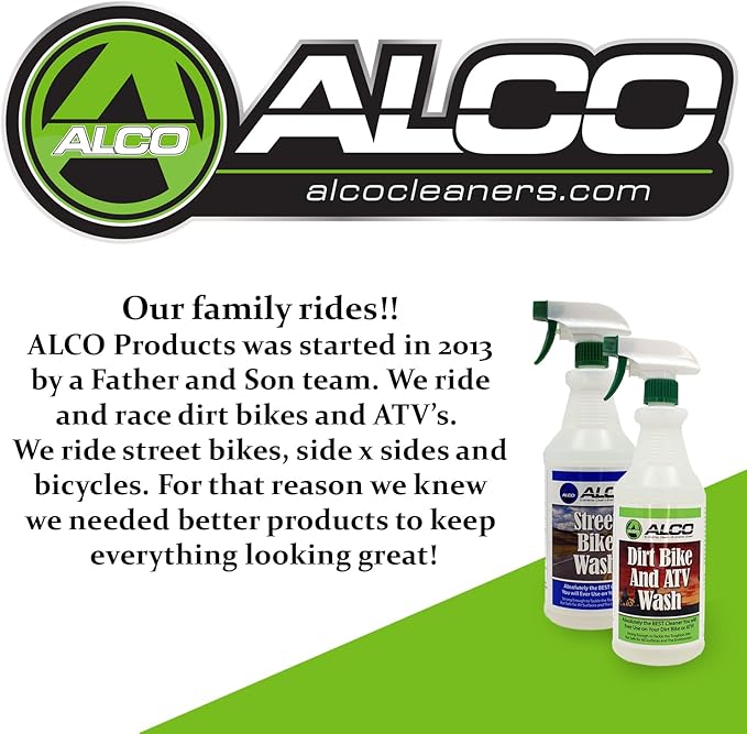 ALCO Dirt Bike and ATV Wash - All-Natural, Powerful, Eco-Friendly Cleaner - Safe for Aluminum, Plastics, and Seals, 32 oz., Pack of 1